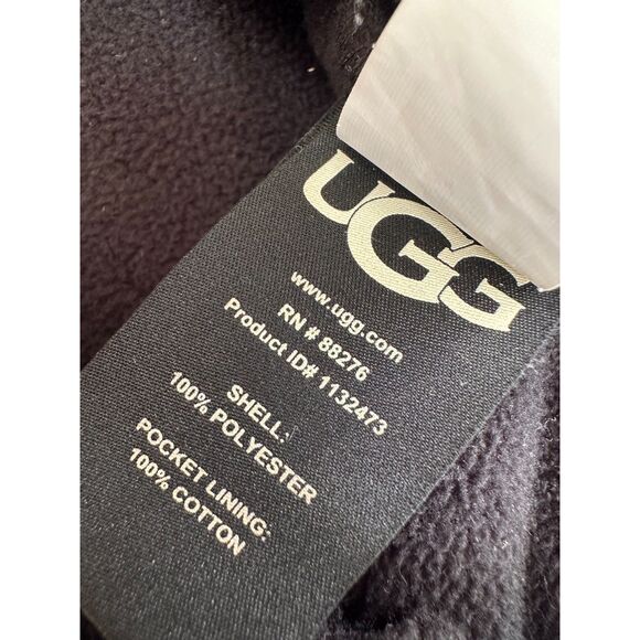Ugg Black Atwell Sherpa Half Snap Front Pullover Fleece Jacket size Medium - Picture 6 of 8